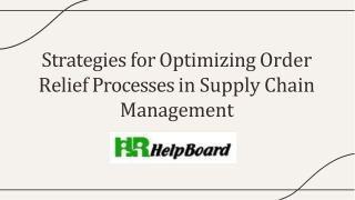 strategies for optimizing order relief processes in supply chain management
