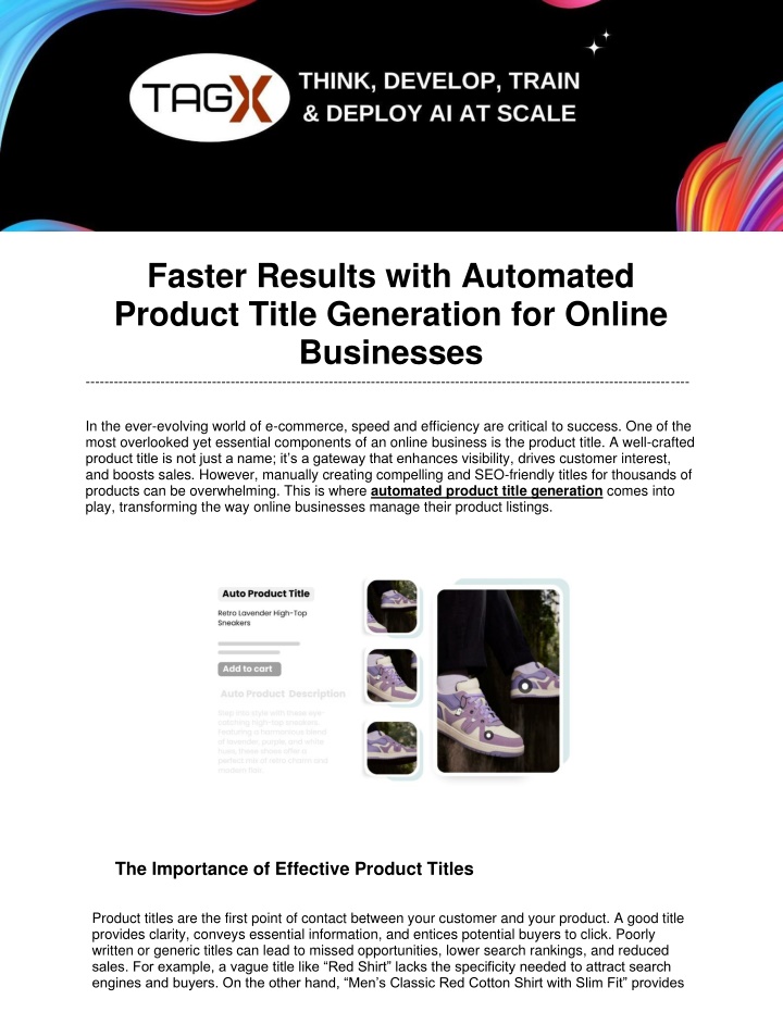 faster results with automated product title