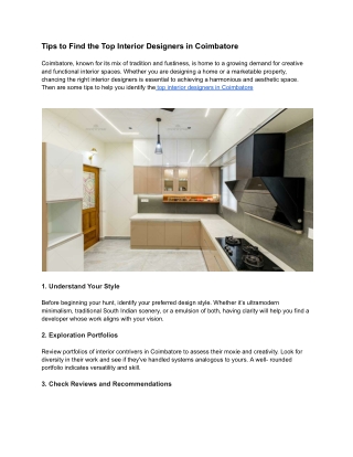 Top Interior Designers in Coimbatore