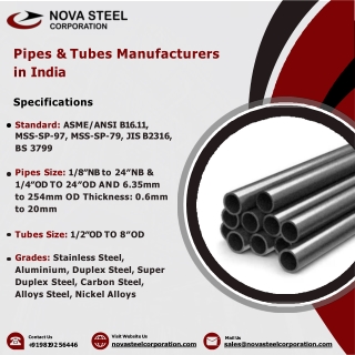 Pipes & Tubes | Flanges | Large Diameter Pipe| Nova Steel Corporation