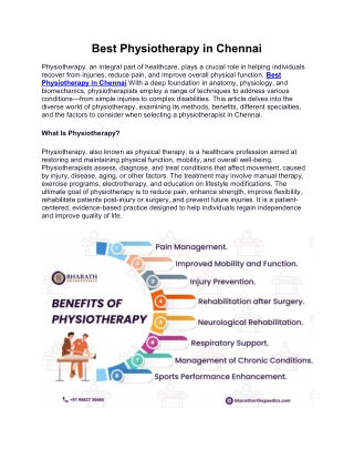 Best Physiotherapy in Chennai