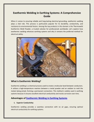 Exothermic Welding in Earthing Systems