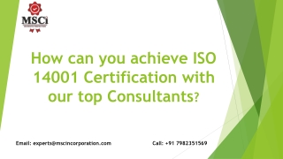 How can you achieve ISO 14001 Certification with