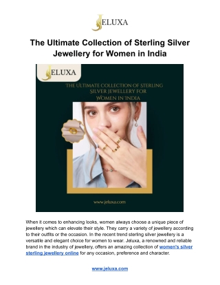 The Ultimate Collection of Sterling Silver Jewellery for Women in India