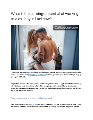 what is the earnings potential of working