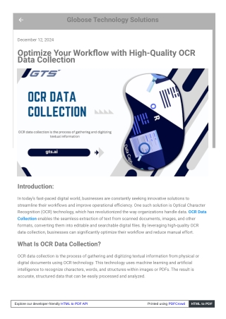 Optimize Your Workflow with High-Quality OCR Data Collection