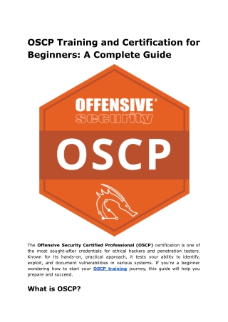 oscp training and certification for beginners