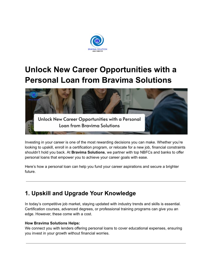 unlock new career opportunities with a personal