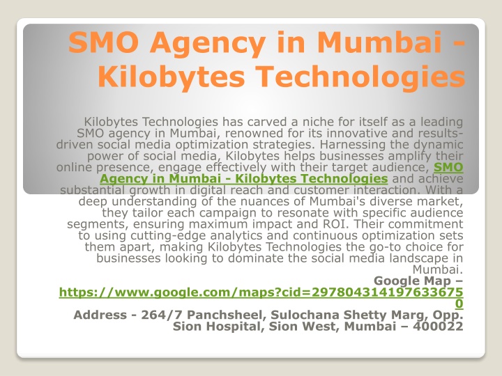 smo agency in mumbai kilobytes technologies