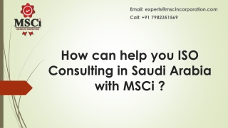 How can help you ISO Consulting in Saudi