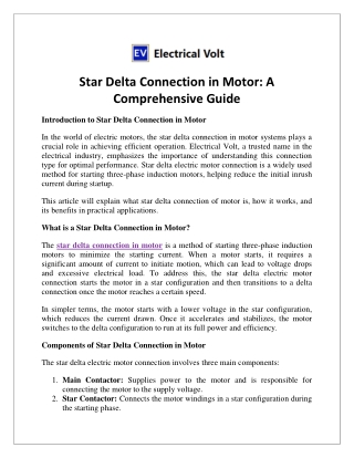 star delta connection in motor a comprehensive