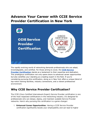 advance your career with ccie service provider