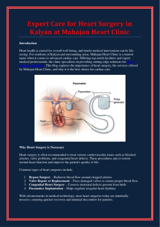 Expert Heart Surgery in Kalyan – Advanced Care for Your Heart