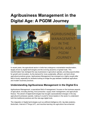 Agribusiness Management in the Digital Age_ A PGDM Journey