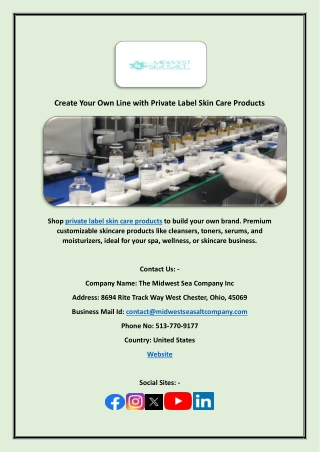 Create Your Own Line with Private Label Skin Care Products