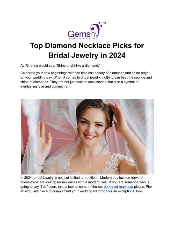 top diamond necklace picks for bridal jewelry