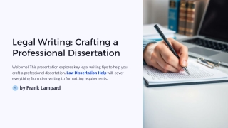 legal writing crafting a professional dissertation