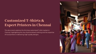 Customized T-Shirts & Expert Printers in Chennai