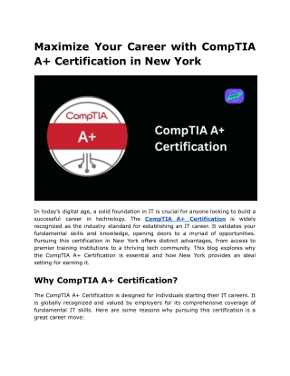 maximize your career with comptia a certification