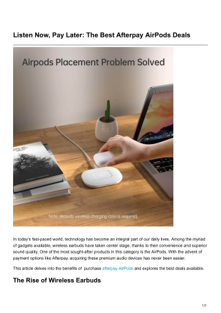 Listen Now Pay Later The Best Afterpay AirPods Deals