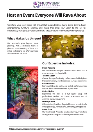 Stress-Free Events with Mugwump Productions' Skilled Event Planners