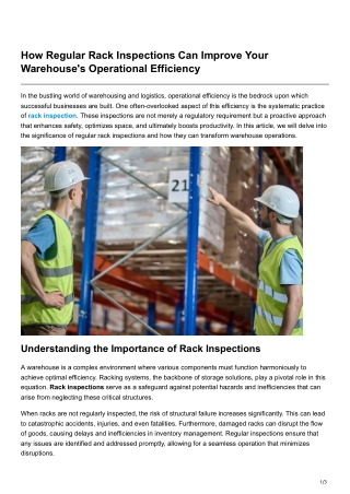 How Regular Rack Inspections Can Improve Your Warehouse's Operational Efficiency