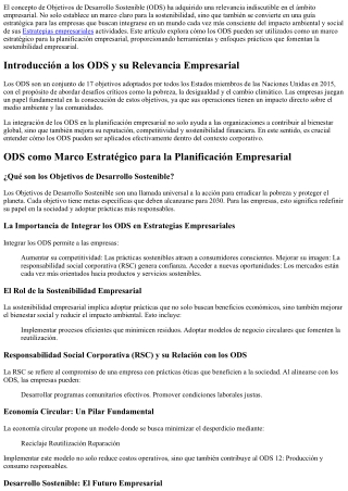 el concepto de objetivos de desarrollo sostenible