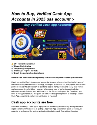 How to Buy, Verified Cash App Accounts in 2025 usa account _-