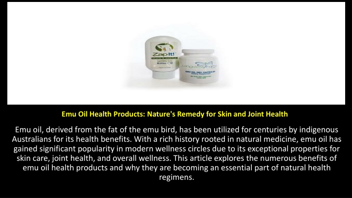 emu oil health products nature s remedy for skin and joint health