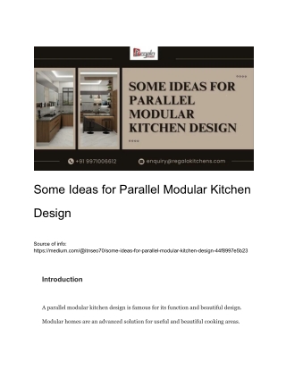 some ideas for parallel modular kitchen