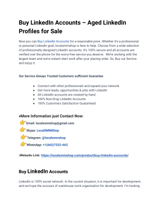 Best Places To Buy LinkedIn Accounts 2025