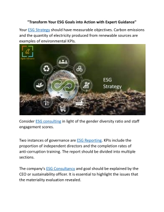 transform your esg goals into action with expert