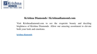 krishna diamonds krishnadiamond com
