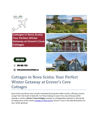Cottages in Nova Scotia - Your Perfect Winter Getaway at Grover’s Cove Cottages