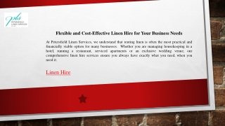 flexible and cost effective linen hire for your