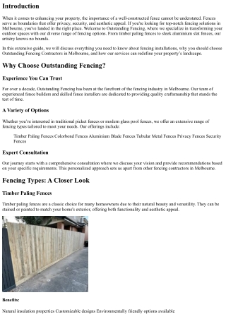 Beyond Borders: The Artistry of Outstanding Fence Installations in Melbourne