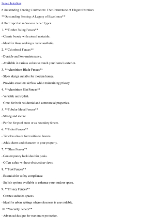 fence installers
