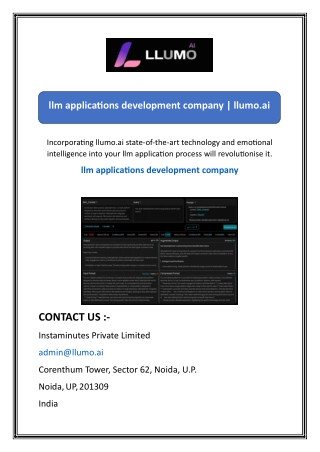 llm applications development company llumo ai
