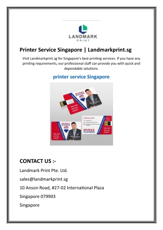 Printer Service Singapore  Landmarkprint.sg