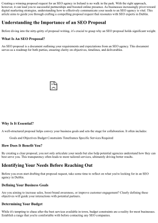 “How To Create A Winning Proposal Request For An Seo Agency In Ireland?”