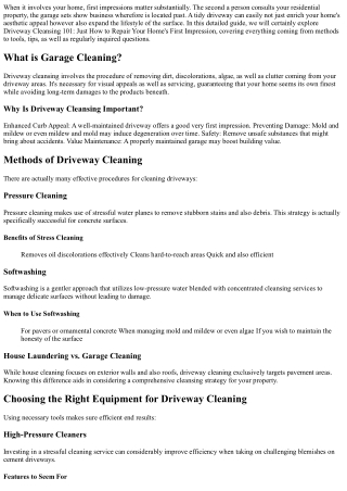 Driveway Cleansing 101: Exactly How to Restore Your Home's Impression