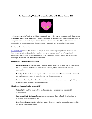 rediscovering virtual companionship with