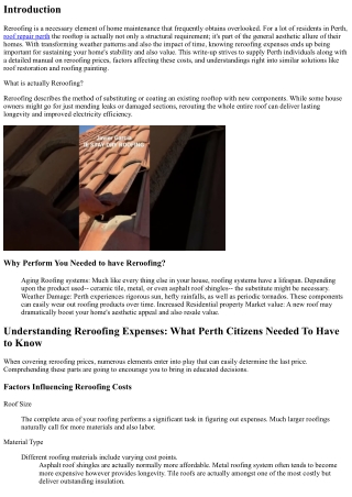 Understanding Reroofing Expenses: What Perth Residents Required to Know