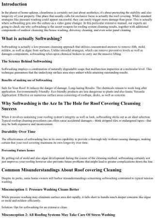 Why Softwashing is actually the Trump Card for Roofing Cleaning Success