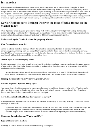 Gawler Realty Listings: Discover the greatest Features on the market place Today