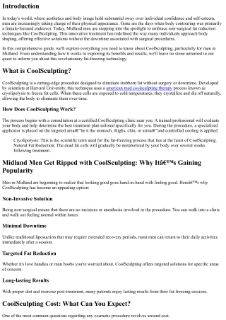 Midland Men Get Ripped with CoolSculpting