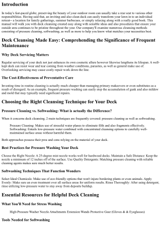 Deck Cleaning Made Easy: Tips for Keeping an Attractive Outdoor Room
