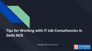 Tips for Working with IT Job Consultancies in Delhi NCR