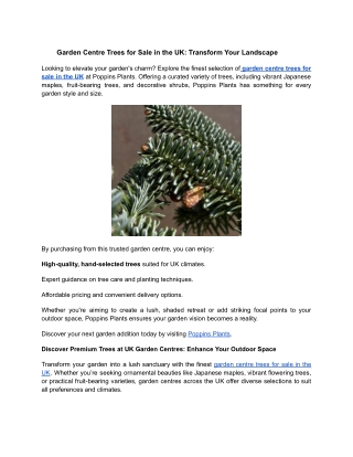 Garden Centre Trees for Sale in the UK_ Transform Your Landscape