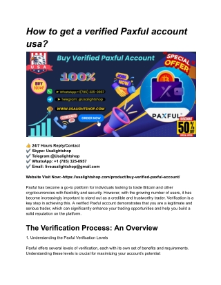 How to get a verified Paxful account usa_